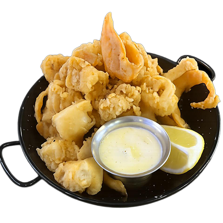 Baby Calamari prăjiți cu sos alioli