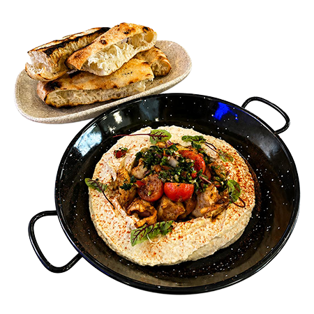 Hummus cu tentacule de calamari